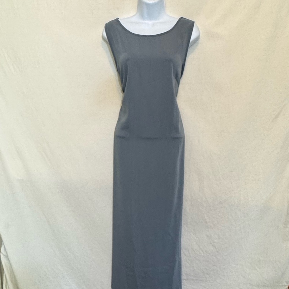 B-129 Linea Vintage Gray Sleeveless Pullover Maxi Dress Size L